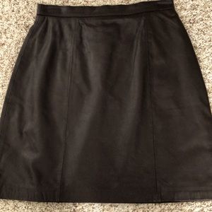 Brown Genuine Leather Skirt